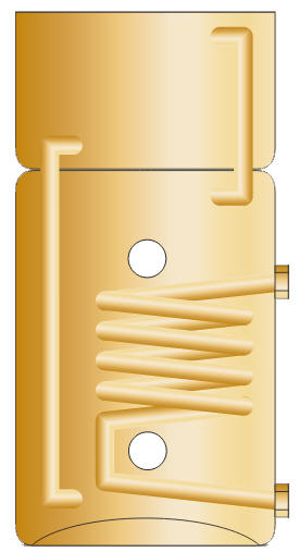 Diagram of an Economy 7 Indirect combination hot water cylinder